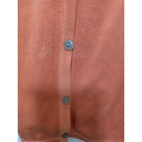 Tommy Bahama Womens Coral Button-Front Cardigan Sweater XL Cotton/Silk Blend Lon - Picture 10 of 10